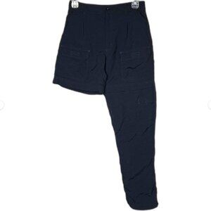 Royal Robbins Sz 2 Convertible Cargo Pants to Shorts Zipper Adjustable Leg Black